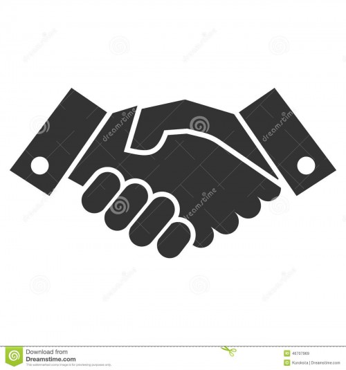 handshake icon black white 46707969