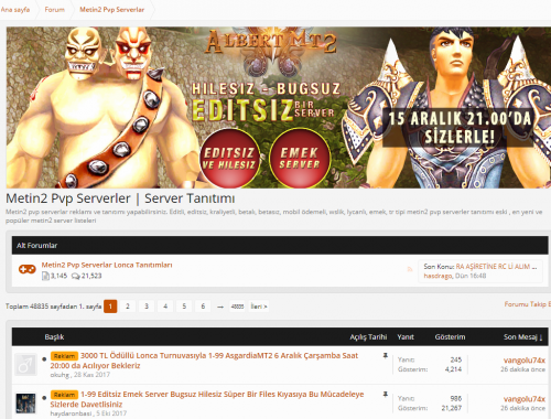 Turkmmo server tanıtımı manşet reklam alanı