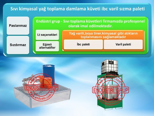 Sıvı toplama küveti,Kimyasal toplama paleti,Varil toplama paleti,Varil altlığı stoklama küveti,Varil stoklama paleti,Yağ toplama tavası,Yağ toplama kabı,Varil taşma teknesi,Döküntü ,yağ toplama küveti,Akaryakıt tankı taşma havuzu,Kimyasal,taşma havuzu,Kimyasal tank taşma havuzu,Yağ toplama küveti,Mekanik atık yağ toplama kabı,Atık yağ boşatma tankı,Yağ boşaltım tavası,Yağ toplama makinası,Yağ boşaltma tankları fiyatı,Varil taşıma ve stoklama istasyonları,Varil altı çevreleme paleti,Varil stoklama paleti fiyatları,Hazneli varil taşıma paleti,Varil istifleme sınırlama paleti,Plastik varil bidon paletleri,Küçük kimyasal bidon dolabı,Varil taşıma aparatı imalatı,Emniyetli varil kaldırma aparatı,Sızdırmaz atık sıvı toplama küvetleri,Galvaniz hazneli düz metal paletler,Döküntü muhafazalı varil arabası,Dökünü,çevreleme güvenlik kapları,Paslanmaz çelik taşma havuzları,Raf için taban küveti ızgarası,Varil rafı istifleme stoklama iskeleti,Varil boşatma aparatı,Çelik toplama retansiyon küveti,Motor karteri yağ toplama kabı,Izgaralı taşma kabı arabası,Kaçak sızıntı akıntı durdurma tavası,Tiner kutuları tenekesi damlama paleti,Solvent mürekkep toplama tavaları,Taşma paletli tehlikeli kimyasal dolapları,Varil için atık sıvı toplama küveti,İkili blok yapı sıvı toplama küveti,Dolum alanları için toplama küvetleri,Akülü forklift akü suyu sızıntı tavası,Toplama ve ikincil kaplar,Laboratuvar numune karıştırma tepsisi,Paslanmaz eczacılık tepsisi,Laboratuvar tüpleri tavaları,Ibc tankı toplama paleti,Ibc tankı stoklama küveti,Yağ toplama küveti,Tehlikeli kimyasal akıntı toplama küveti,Kimyasal döküntü toplama küveti,Tekerlekli varil taşıma paleti,Galvaniz paslanmaz çelik varil paleti,Varil zemin paletleri,Asit bidonu toplama tavası,Varil çelik paleti imalatı,Yağ atık tankı paleti,Kimyasal taşıma kapları,Asit sıçrama saçılma önleme paleti,Asit tavası karteri üretimi,Varil altı toplama küveti ,Taşma kabı karterleri,Taşma karter küveti Krom nikel taşma paleti tepsisi,Kimyasal taşırma kapları,Universal düz damlama paleti,Tekerlekli varil taşıma paleti,Varil iş güvenliği paleti,Döküntü toplama paletleri İstiflenebilir döküntü toplama paleti,Kimyasal çevre koruma küvetleri,Tehlikeli kimyasal toplama küveti,Taşma havuzu tepsileri,Varil depolamak için kaldırma aparatları Varil kaldırma makinası,İkincil sınırlama araçları,Hazneli varil döküntü sınırlama paletleri,Serpinti ikincil korumalar Kimyasal plastik bidon dolapları,Sızıntı kaçak durdurucular paletler,Varil yağ dolum istasyonu standları,Varil tipi sızıntı emniyet standı,Kullanılmış atık motor yağı toplama kabı,Üst üste geçmeli varil istifleme rafı,Döküntü önleme ve toplama tavası,Taşma havuzu hesabı yönetmelik,Sızma ve taşma önleyici tava,Taşma altlıklı kimyasal varil ibc dolabı,IBC tankı için sıvı toplama küvetler,Kombine atık sıvı toplama küveti,Trafo yağı sızıntı damlama tavası,Tehlikeli kimyasal toplama tavaları,Tehlikeli kimyasal taşıma arabası,Varil taşıma arabaları,Tank taşma havuzu,varil stoklama istasyonu,Kimyasal toplama teknesi,Yağ toplama tekneleri,Plastik kimyasal toplama küveti,Varil depolama boşaltma çevreleme paleti,Varil taşıma arabaları haznesi,Varil stoklama istasyonları,Yakıt tankı taşma havuzu,Kimyasal taşma kapları,Varil çevirme aparatı,Varil devirme makinası,Atık yağ toplama tankı kabı,Izgaralı küvet platformu,Izgaralı palet haznesi,Ibc tank zemin küveti altlığıIBC tank deposu paleti haznesi,Kimyasal taşma kabı,Asit havuzu platformları,Tekerlekli varil taşıma arabası,Varil taşıma arabaları hazneleri,Sızdırmaz metal küvetler,Raflar için sızdırma çelik sac küveti,Dökülme sınırlama eckleri,Dökülme sızıntı acil müdahale kapları,Tank konteyner için çelik toplama küveti,Varil stoklama için küvetli raf,Kimyasal madde dolapları için taban küvet,Varil ibc sızıntı koruma tavası fiyatları,Tank için atık döküntü yağ toplama paleti,Atık yağ petrol tankı taşma paleti,Mekanik pompalı atık yağ toplama kabı,Paslanmaz çelik kimyasal toplama küveti,Raflar için asılabilir ızgaralı taban küvetleri,Yağ toplama tepsili varil rafları,Döküntü önleme çevreleme kontrol paleti,Boya kutusu tenekeleri stoklama paleti,İstiflenebilir varil toplama küveti,İkili IBC tankı için toplama küveti,Taşma altlıklı varil dolabı