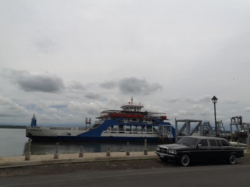 Naviera Tambor ferry. COSTA RICA 300D LANG W123 LWB LIMO