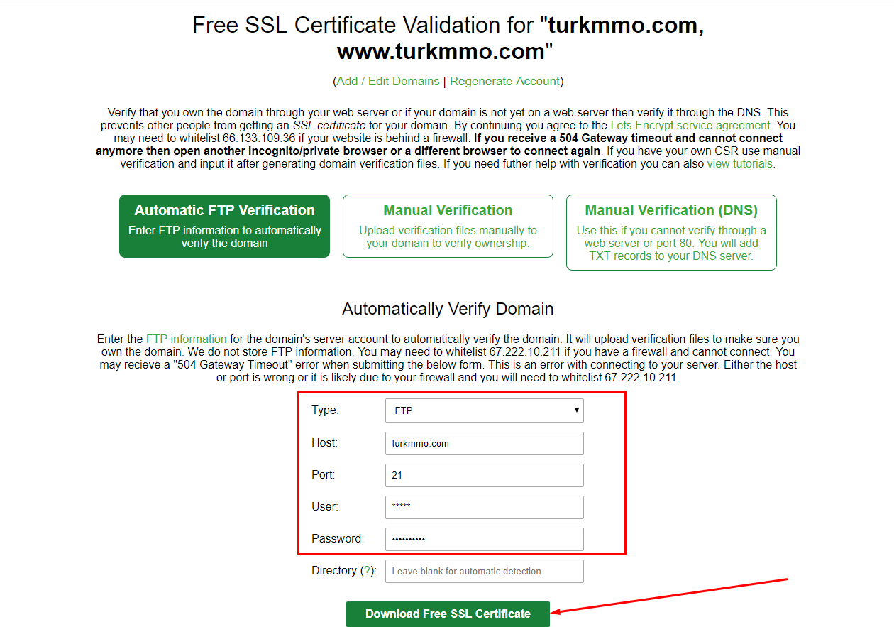 Certificate validation. 504 - Gateway timeout.
