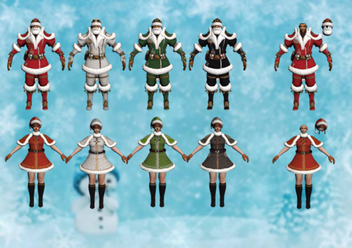 Christmas Costumes And Hairs 4 Color