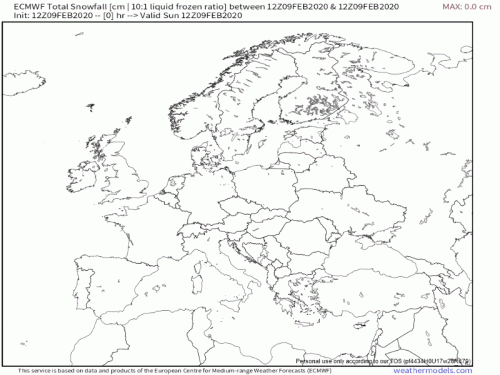 9 km ECMWF Global Pressure Europe Snowfall