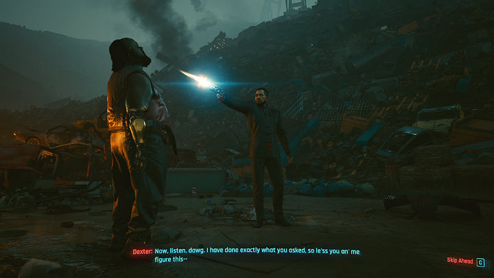 Dexter tarafından yakalanacaksınız ve Takemura (Arasaka'nın koruması) ile yüzleşeceksiniz, ardından DeShawn - Cyberpunk 2077: Zaman için Oynama - adım adım - 2. Perde - Cyberpunk 2077 Rehberi'nin öldürülmesine tanık olacaksınız.
