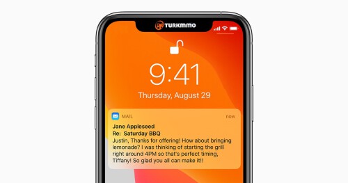 ios13 iphone xs lock screen mail notification social card