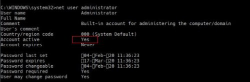enabling built in account