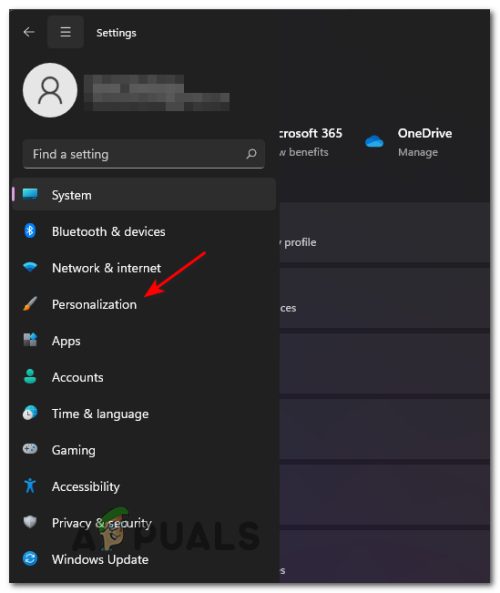 accesing the personalization tab