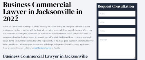 Find top Jacksonville, FL Business & Commercial attorneys - A law firm with practiced Business & Commercial lawyers provides top-notch legal services for Businesses in Jacksonville, FL.

https://defenseattorny.com/business-commercial-law/