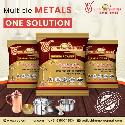 Experience a fast cleaning effect every time, Vedic shimmer shining powder for Brass. Our high-quality utensil cleaning powder is all you need to make your utensils shine!
https://vedicshimmer.com/