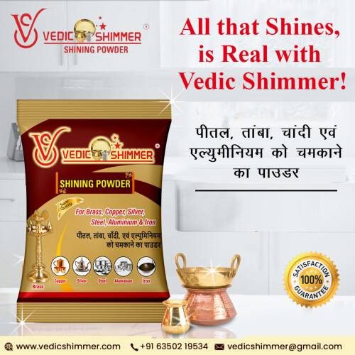 Use copper shining powder for best results. Completely Safe and gentle on hands. Vedic shimmer from India can be used for Cleaning Steel, Copper & Brass utensils. We have many features like- remove dirt and stains, work on most of the metals, suitable for religious usage and aromatically wonderful.

https://vedicshimmer.com/