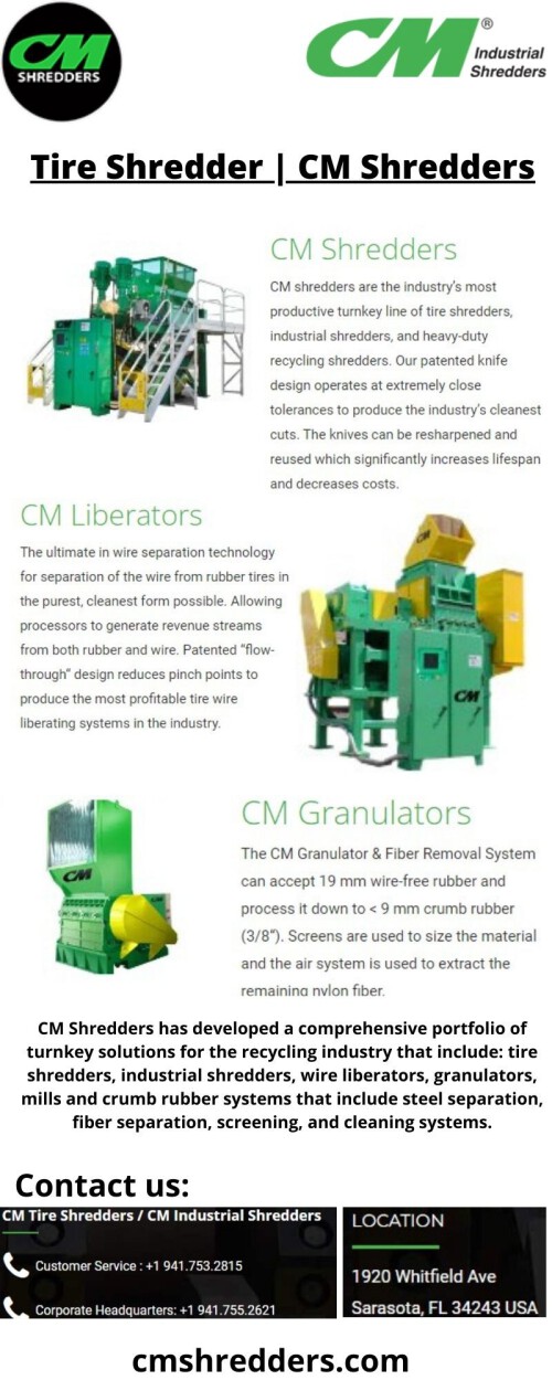 Tire Shredder CM Shredders