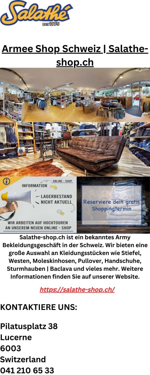 Armee Shop Schweiz Salathe shop.ch