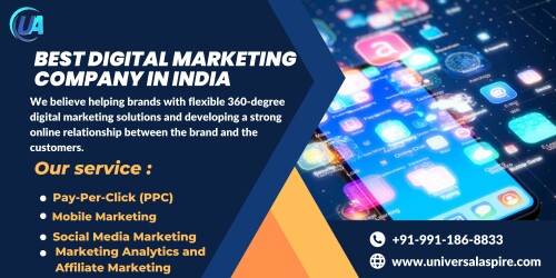We are the leading digital marketing firms in India all over India to provide digital marketing for your business. If you are looking for a SEO service or want to rank your website in the top page of search engines like bing, google then call us.

Visit - 	https://www.universalaspire.com/top-digital-marketing-agency-in-india
