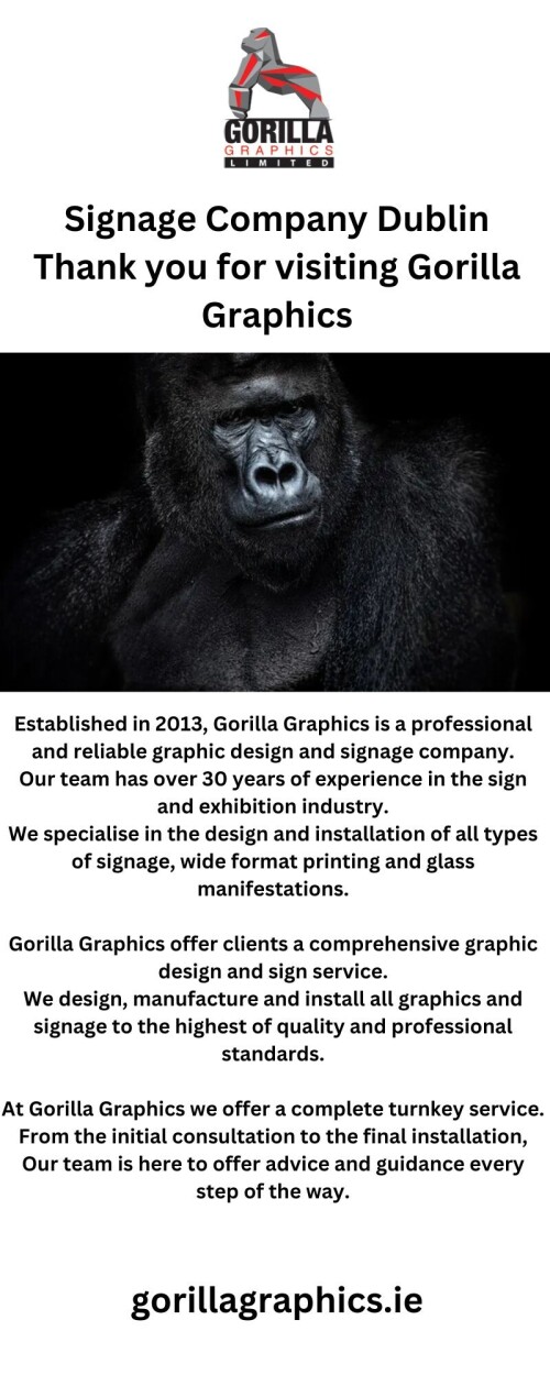 Gorillagraphics.ie is a creative online shop that offers high-quality graphic prints for walls, handmade cards, and the best selection of greeting cards. Discover our website for more details.


https://gorillagraphics.ie/wall-graphics/