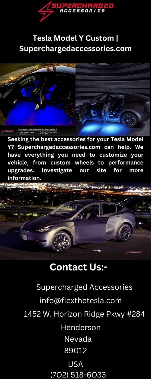 Seeking the best accessories for your Tesla Model Y? Superchargedaccessories.com can help. We have everything you need to customize your vehicle, from custom wheels to performance upgrades. Investigate our site for more information.

https://superchargedaccessories.com/