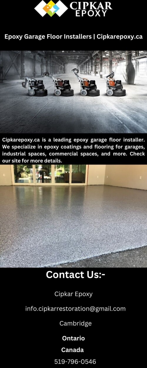 Cipkarepoxy.ca is a leading epoxy garage floor installer. We specialize in epoxy coatings and flooring for garages, industrial spaces, commercial spaces, and more. Check our site for more details.

https://www.cipkarepoxy.ca/woodstock