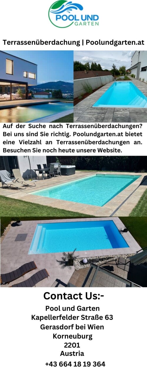 Auf der Suche nach Terrassenüberdachungen? Bei uns sind Sie richtig. Poolundgarten.at bietet eine Vielzahl an Terrassenüberdachungen an. Besuchen Sie noch heute unsere Website.

https://poolundgarten.at/terrassenuberdachungen/