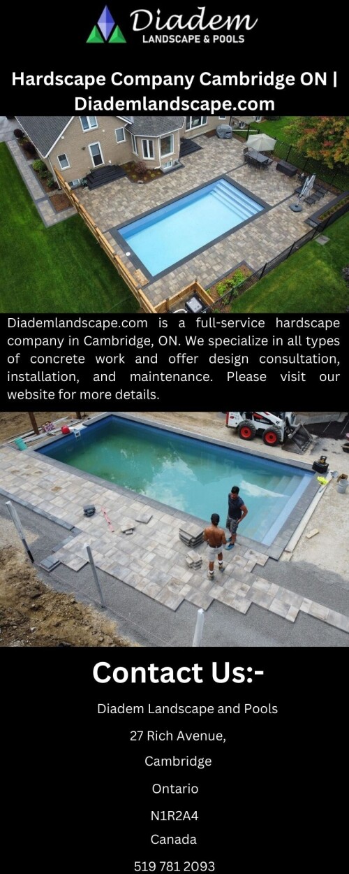 Diademlandscape.com is a full-service hardscape company in Cambridge, ON. We specialize in all types of concrete work and offer design consultation, installation, and maintenance. Please visit our website for more details.


https://diademlandscape.com/