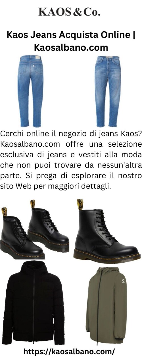 Cerchi online il negozio di jeans Kaos? Kaosalbano.com offre una selezione esclusiva di jeans e vestiti alla moda che non puoi trovare da nessun'altra parte. Si prega di esplorare il nostro sito Web per maggiori dettagli.

https://kaosalbano.com/