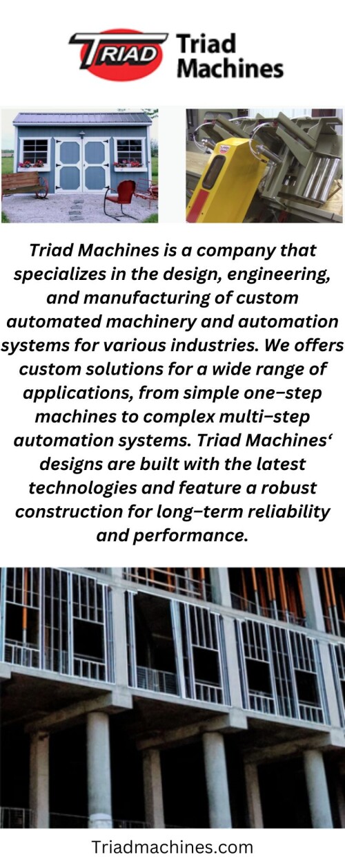 Explore the Ruvo Door Machine from Triadmachines.com, the ultimate tool for creating beautiful and secure doors. With its advanced features, you can make the perfect entryway that's both stylish and secure.

https://triadmachines.com/