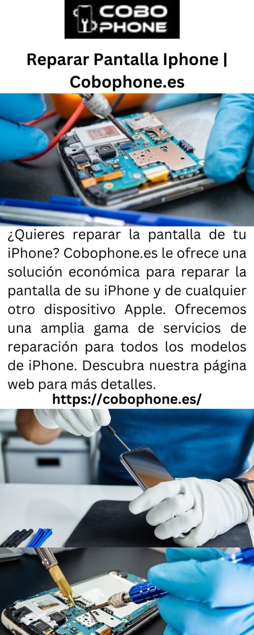 ¿Quieres reparar la pantalla de tu iPhone? Cobophone.es le ofrece una solución económica para reparar la pantalla de su iPhone y de cualquier otro dispositivo Apple. Ofrecemos una amplia gama de servicios de reparación para todos los modelos de iPhone. Descubra nuestra página web para más detalles.

https://cobophone.es/pantallas-iphone