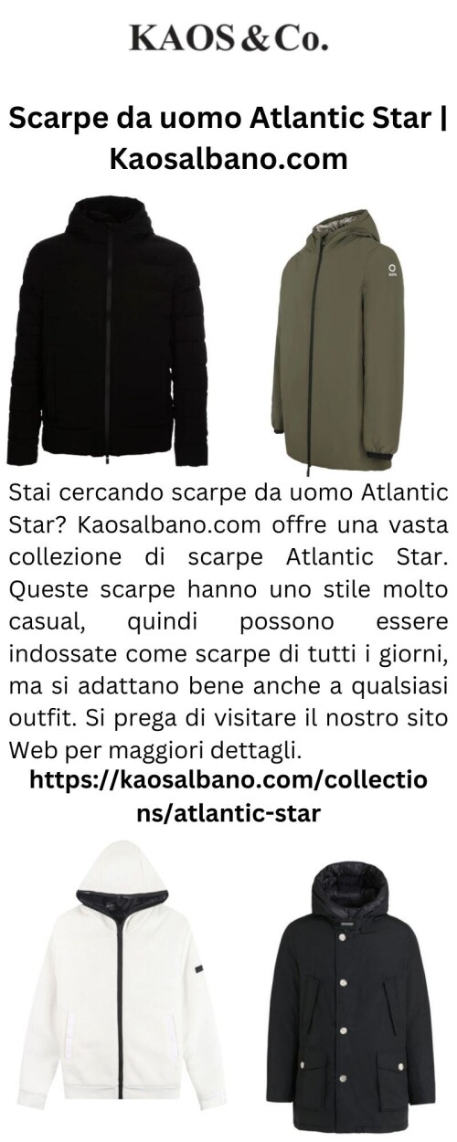 Stai cercando scarpe da uomo Atlantic Star? Kaosalbano.com offre una vasta collezione di scarpe Atlantic Star. Queste scarpe hanno uno stile molto casual, quindi possono essere indossate come scarpe di tutti i giorni, ma si adattano bene anche a qualsiasi outfit. Si prega di visitare il nostro sito Web per maggiori dettagli.

https://kaosalbano.com/collections/atlantic-star