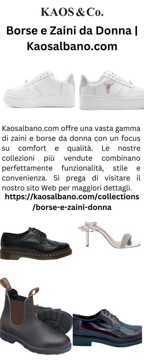 Kaosalbano.com offre una vasta gamma di zaini e borse da donna con un focus su comfort e qualità. Le nostre collezioni più vendute combinano perfettamente funzionalità, stile e convenienza. Si prega di visitare il nostro sito Web per maggiori dettagli.

https://kaosalbano.com/collections/borse-e-zaini-donna