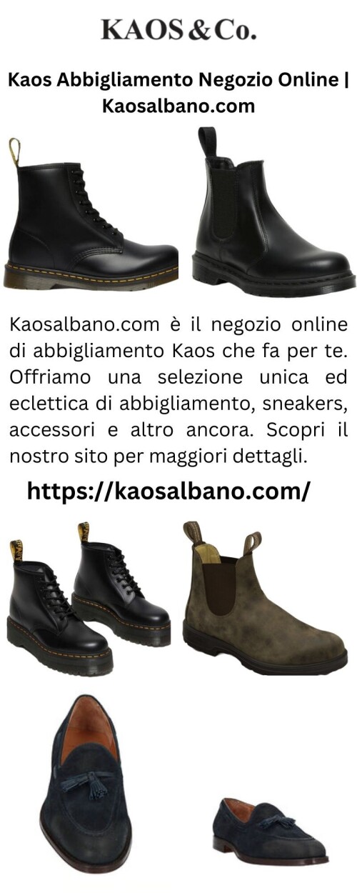 Kaosalbano.com è il negozio online di abbigliamento Kaos che fa per te. Offriamo una selezione unica ed eclettica di abbigliamento, sneakers, accessori e altro ancora. Scopri il nostro sito per maggiori dettagli.

https://kaosalbano.com/