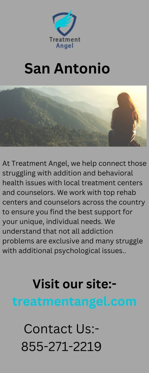 Searching for rehabs in San Antonio? Treatmentangel.com is an addiction recovery resource for people seeking drug and alcohol addiction treatment centers in San Antonio. Our directory includes local rehab centers, detoxification centers, and other treatment programs. Visit our site for more details.https://www.treatmentangel.com/addiction/san-antonio-tx