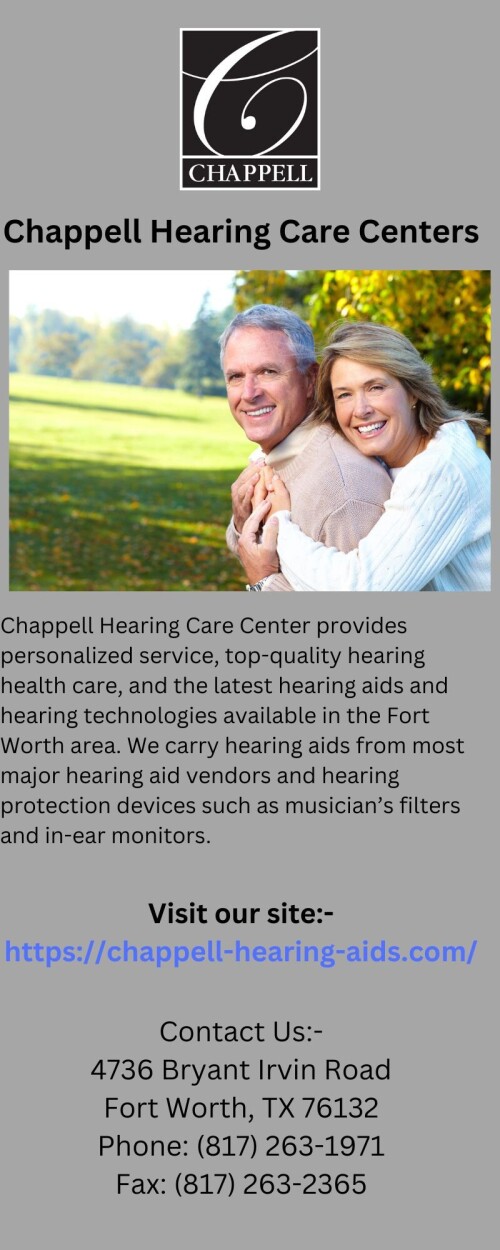 Chappell-hearing-aids.com is a full-service retailer of hearing aids and hearing assistance devices that have been in business for over many years. Offering the latest technology and products from top-name manufacturers, including Oticon, Starkey, and Intertech. Look at our site for additional details.https://chappell-hearing-aids.com/