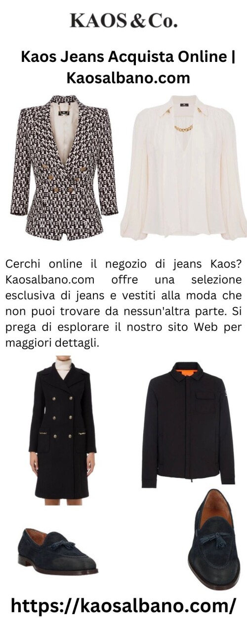 Cerchi online il negozio di jeans Kaos? Kaosalbano.com offre una selezione esclusiva di jeans e vestiti alla moda che non puoi trovare da nessun'altra parte. Si prega di esplorare il nostro sito Web per maggiori dettagli.

https://kaosalbano.com/