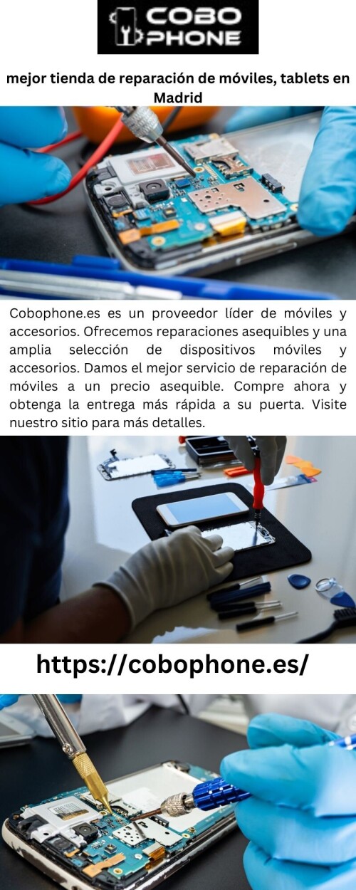 Cobophone.es es un proveedor líder de móviles y accesorios. Ofrecemos reparaciones asequibles y una amplia selección de dispositivos móviles y accesorios. Damos el mejor servicio de reparación de móviles a un precio asequible. Compre ahora y obtenga la entrega más rápida a su puerta. Visite nuestro sitio para más detalles.

https://cobophone.es/