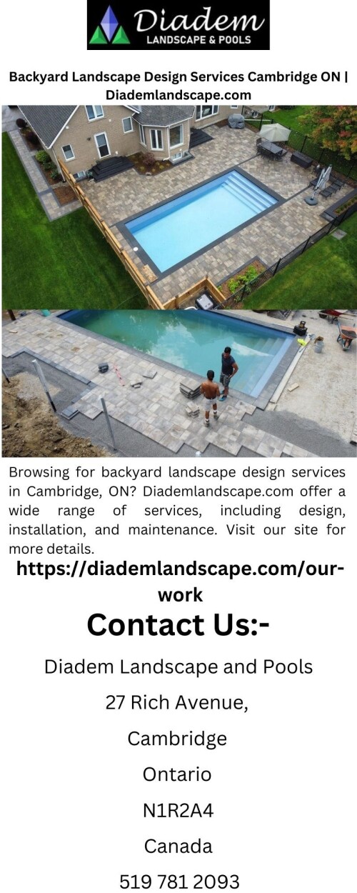 Browsing for backyard landscape design services in Cambridge, ON? Diademlandscape.com offer a wide range of services, including design, installation, and maintenance. Visit our site for more details.

https://diademlandscape.com/our-work