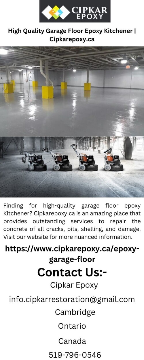 Finding for high-quality garage floor epoxy Kitchener? Cipkarepoxy.ca is an amazing place that provides outstanding services to repair the concrete of all cracks, pits, shelling, and damage. Visit our website for more nuanced information.

https://www.cipkarepoxy.ca/epoxy-garage-floor