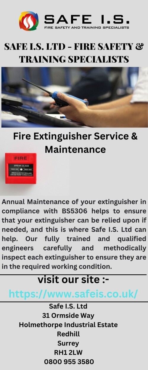 Looking for a reliable and cost-effective fire alarm service? Safeis.co.uk offers fire safety and electrical services that meet the highest standards. We also provide a wide range of other services, including fire extinguisher servicing, emergency lighting testing, and more. Contact us today to learn more.


https://www.safeis.co.uk/fire-alarms/fire-alarm-maintenance