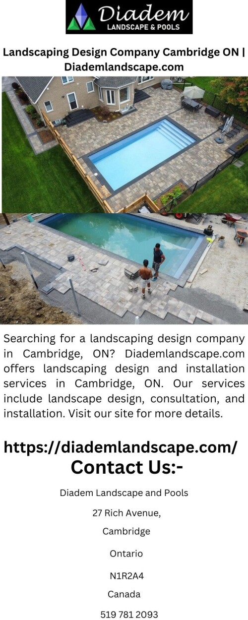 Searching for a landscaping design company in Cambridge, ON? Diademlandscape.com offers landscaping design and installation services in Cambridge, ON. Our services include landscape design, consultation, and installation. Visit our site for more details.

https://diademlandscape.com/