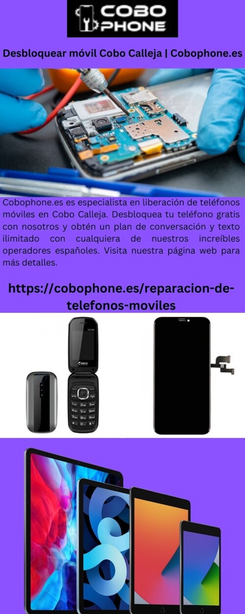 Cobophone.es es especialista en liberación de teléfonos móviles en Cobo Calleja. Desbloquea tu teléfono gratis con nosotros y obtén un plan de conversación y texto ilimitado con cualquiera de nuestros increíbles operadores españoles. Visita nuestra página web para más detalles.

https://cobophone.es/reparacion-de-telefonos-moviles