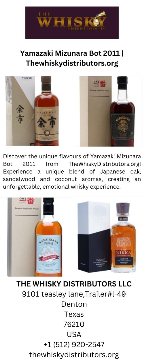 Discover the unique flavours of Yamazaki Mizunara Bot 2011 from TheWhiskyDistributors.org! Experience a unique blend of Japanese oak, sandalwood and coconut aromas, creating an unforgettable, emotional whisky experience.

https://thewhiskydistributors.org/shop/whisky/japanese-whisky/yamazaki-mizunara-bot-2011/