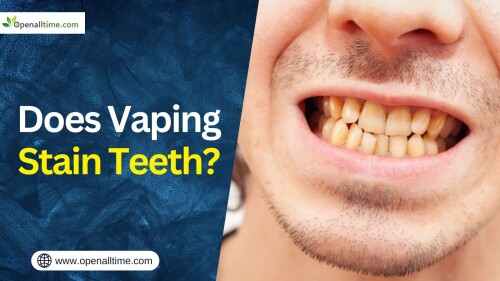 Does Vaping Cause Teeth Stains" examines the potential connection between vaping and dental discoloration. This query seeks to understand if the act of vaping can lead to teeth stains. By exploring the impact on dental health, individuals can make informed choices about their vaping habits and oral hygiene practices. Understanding the relationship between vaping and teeth stains is essential for maintaining a bright and confident smile.
Read More: https://www.openalltime.com/blog/does-vaping-stain-teeth/