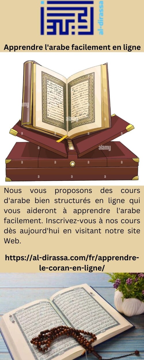 Nous vous proposons des cours d'arabe bien structurés en ligne qui vous aideront à apprendre l'arabe facilement. Inscrivez-vous à nos cours dès aujourd'hui en visitant notre site Web.

https://al-dirassa.com/fr/apprendre-le-coran-en-ligne/