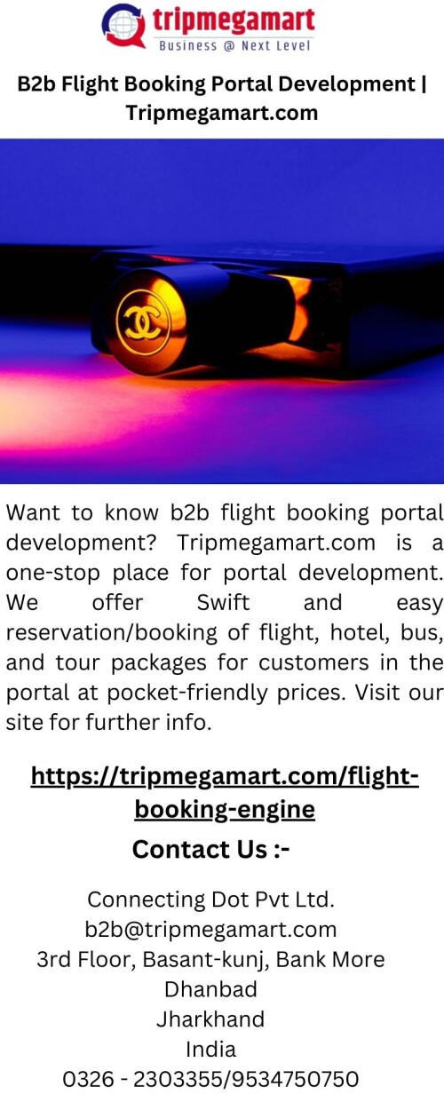 Want to know b2b flight booking portal development? Tripmegamart.com is a one-stop place for portal development. We offer Swift and easy reservation/booking of flight, hotel, bus, and tour packages for customers in the portal at pocket-friendly prices. Visit our site for further info.


https://tripmegamart.com/flight-booking-engine