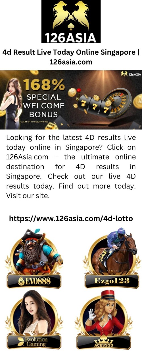 Looking for the latest 4D results live today online in Singapore? Click on 126Asia.com – the ultimate online destination for 4D results in Singapore. Check out our live 4D results today. Find out more today. Visit our site.


https://www.126asia.com/4d-lotto