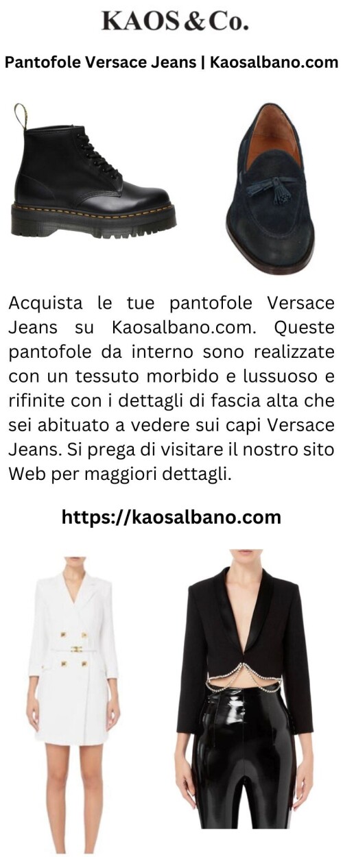 Acquista le tue pantofole Versace Jeans su Kaosalbano.com. Queste pantofole da interno sono realizzate con un tessuto morbido e lussuoso e rifinite con i dettagli di fascia alta che sei abituato a vedere sui capi Versace Jeans. Si prega di visitare il nostro sito Web per maggiori dettagli.



https://kaosalbano.com/products/ciabatte-slides-uomo-versace-jeans-couture