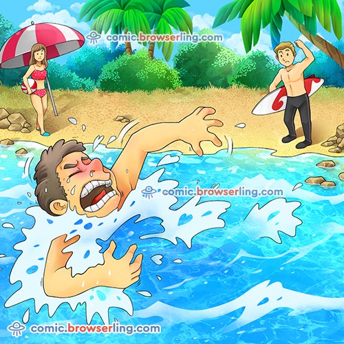 Why did the programmer drown?... Because he shouted "F1! F1!" and no one could understand him.

For more Internet browser jokes visit https://comic.browserling.com. New jokes about IE, Edge, Firefox, Safari and Opera every week!