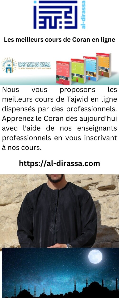 Nous vous proposons les meilleurs cours de Tajwid en ligne dispensés par des professionnels. Apprenez le Coran dès aujourd'hui avec l'aide de nos enseignants professionnels en vous inscrivant à nos cours.



https://al-dirassa.com/fr/cours-gratuits-alphabet-arabe/