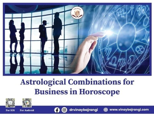 In horoscope analysis, certain astrological combinations indicate business aptitude. The presence of strong Mercury, Venus, or Jupiter in the 10th house often signifies success in business. Astrological Combinations for Business in Horoscope well-placed Sun can bring leadership qualities, while a favorable placement of Mars can indicate entrepreneurial drive. Additionally, a harmonious aspect between the 2nd and 10th houses supports wealth accumulation through business ventures. Consult an astrologer to identify specific combinations in your horoscope for business success. If you are looking Vedic Kundali Contact us. For more info visit: https://www.vinaybajrangi.com/business-astrology.php || https://www.vinaybajrangi.com/kundli.php || https://www.vinaybajrangi.com/services/online-report/business-partnership-compatibility.php