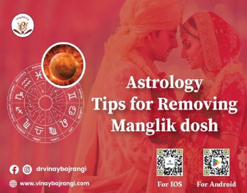 If you're seeking astrology tips for removing Manglik dosh, consider the following suggestions. Perform the Mangal Shanti Puja to appease the planet Mars and mitigate the dosh's effects. Reciting the Navagraha Mantra or Hanuman Chalisa can also bring positive energy. Astrology Tips for Removing Manglik dosh and wearing a Coral gemstone (Moonga) or chanting the Mangal Beej Mantra daily is believed to pacify Mars. Consult with a knowledgeable astrologer for personalized remedies tailored to your birth chart. . If you are looking vivah ke liye Kundli Milan Contact us. For more info visit: https://www.vinaybajrangi.com/marriage-astrology/manglik-mangal-dosha-remedies.php || https://www.vinaybajrangi.com/hindi/marriage-astrology/kundli-matching-for-marriage.php || https://www.vinaybajrangi.com/services/online-report/mangal-dosha-calculator.php