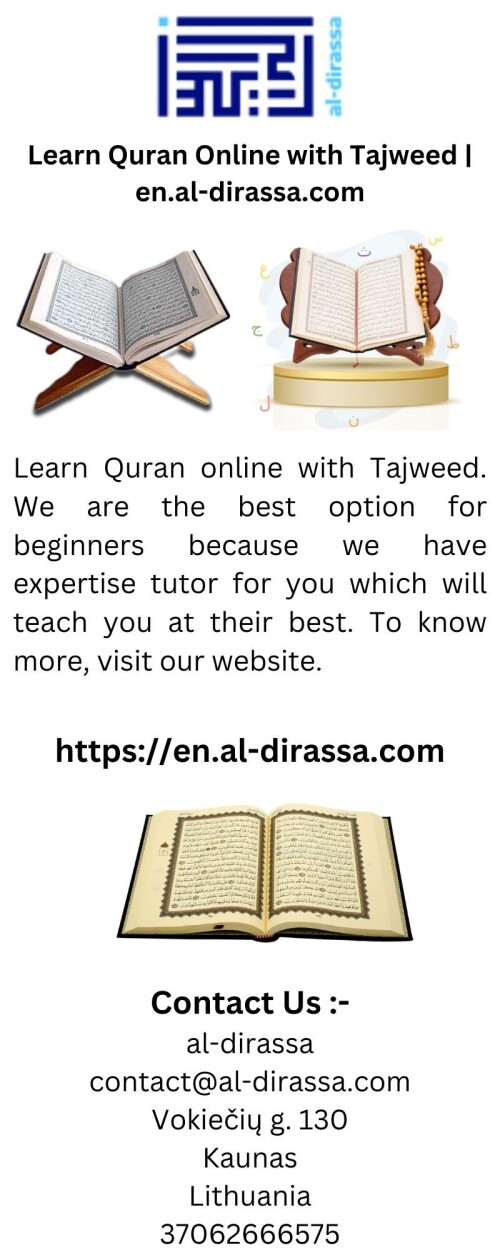 Learn Quran online with Tajweed. We are the best option for beginners because we have expertise tutor for you which will teach you at their best. To know more, visit our website.



https://en.al-dirassa.com/learn-tajweed-online/