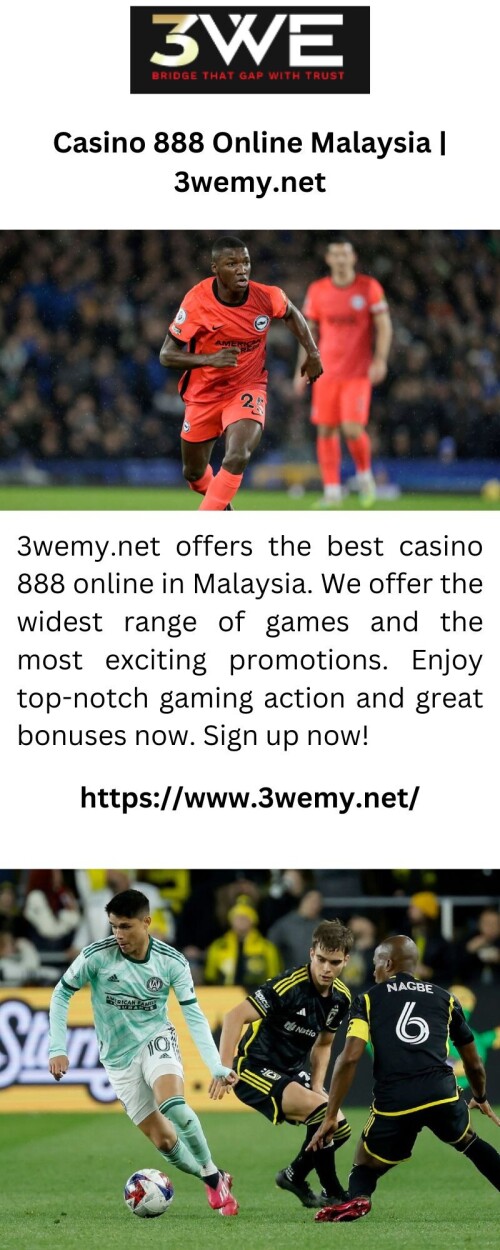 3wemy.net offers the best casino 888 online in Malaysia. We offer the widest range of games and the most exciting promotions. Enjoy top-notch gaming action and great bonuses now. Sign up now!

https://www.3wemy.net/