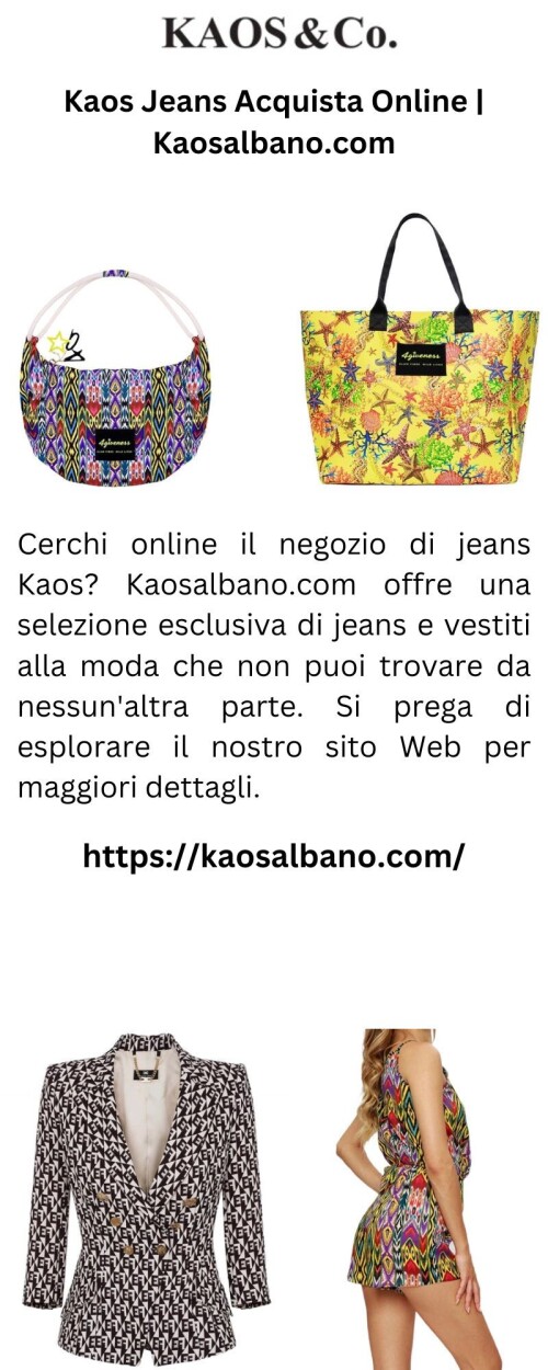 Cerchi online il negozio di jeans Kaos? Kaosalbano.com offre una selezione esclusiva di jeans e vestiti alla moda che non puoi trovare da nessun'altra parte. Si prega di esplorare il nostro sito Web per maggiori dettagli.



https://kaosalbano.com/